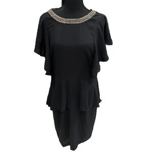 The Limited Black Ruffled Dress Size 12 NWT